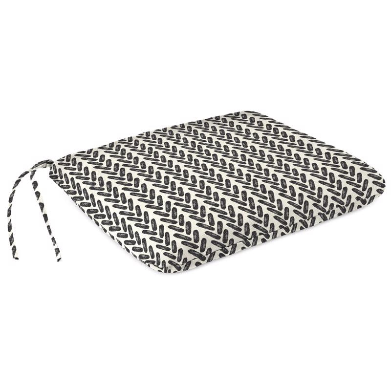 Jordan Manufacturing Black/White Geometric Polyester Seat Pad 17 in. H X 2.5 in. W X 15.5 in. L