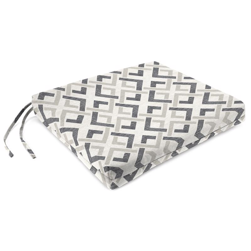 Jordan Manufacturing Gray French Edge Polyester Seat Cushion 2 in. H X 17 in. W X 19 in. L