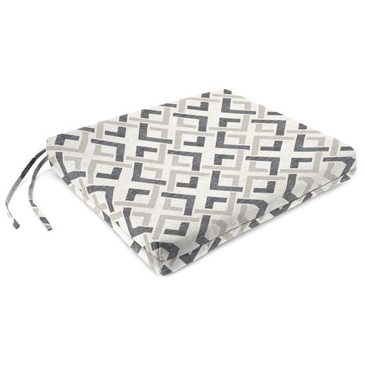 Jordan Manufacturing Gray French Edge Polyester Seat Cushion 2 in. H X 17 in. W X 19 in. L