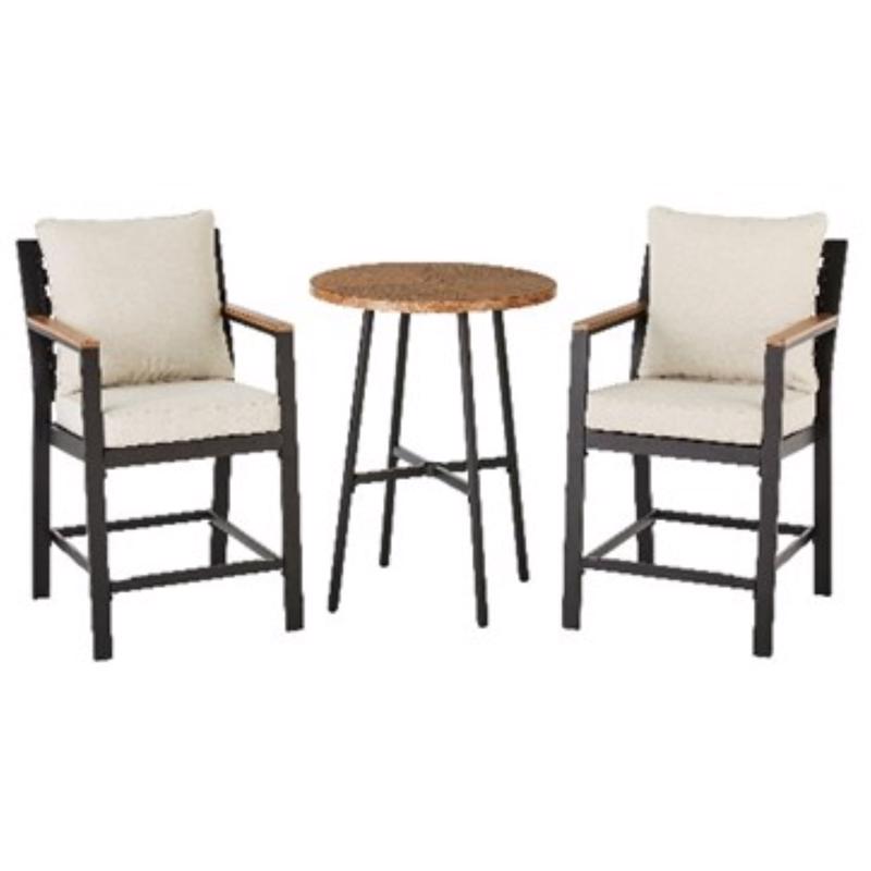 Living Accents Cecily 3 pc Black Steel Balcony Set Gray