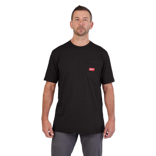 Milwaukee Gridiron M Short Sleeve Men's Round Neck Black Tee Shirt