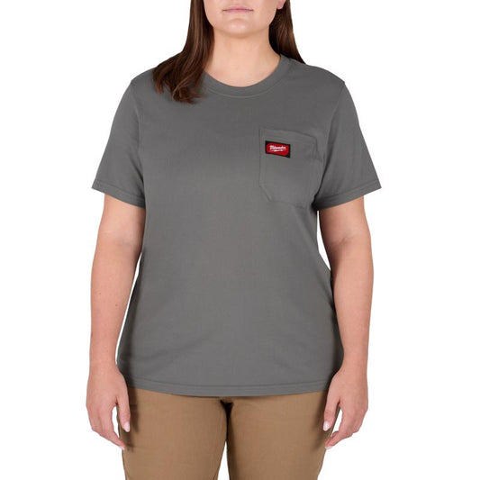 Milwaukee Gridiron XL Short Sleeve Women's Round Neck Gray Tee Shirt