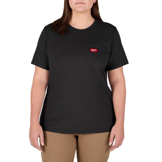 Milwaukee Gridiron S Short Sleeve Women's Round Neck Black Tee Shirt