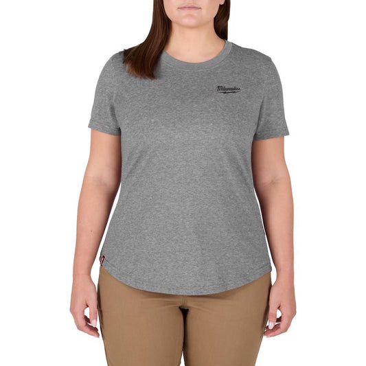 Milwaukee Freeflex S Short Sleeve Women's Round Neck Gray Tee Shirt