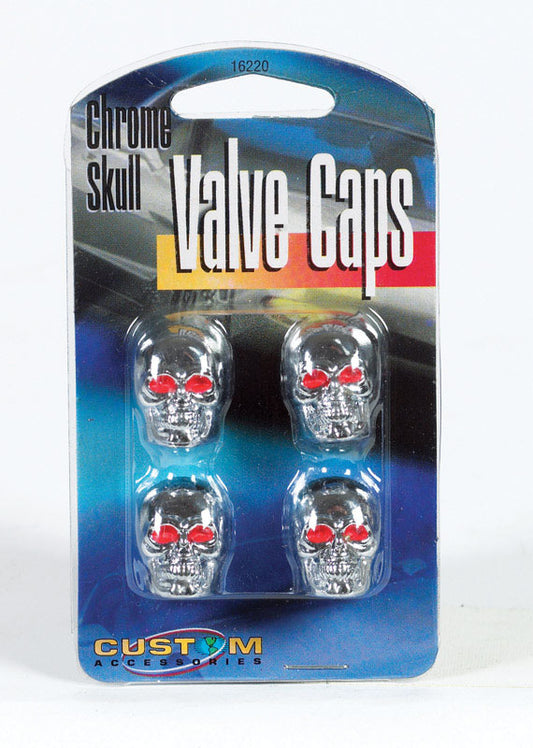 Custom Accessories Chrome Tire Valve Cap 4 pk