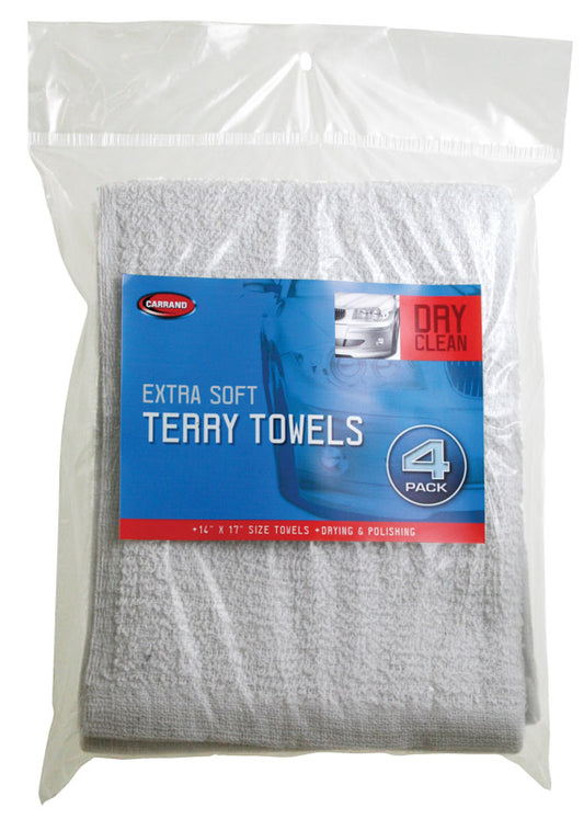 Carrand 17 in. L X 14 in. W Cotton Terry Towels 4 pk
