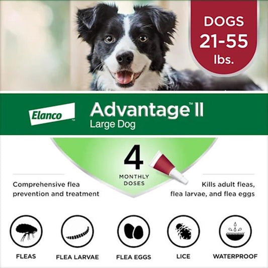 Elanco Advantage II Liquid Dog Flea Drops Imidacloprid/Pyriproxyfen 4 pk