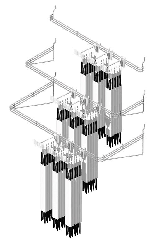 1 in. H X 22 in. W X 5 in. D Silver Metal Waterfall Peg Organizer Rack