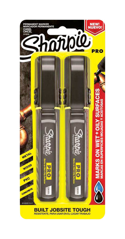 Sharpie PRO Black Chisel Tip Permanent Marker 2 pk
