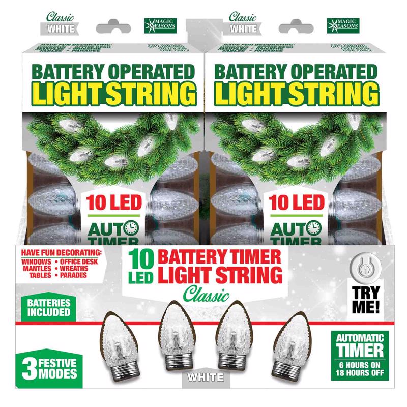 Magic Seasons LED White 10 ct String Christmas Lights