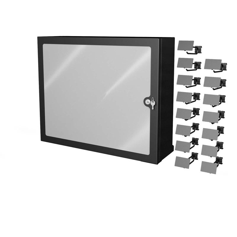 7.5 in. H X 25 in. W X 25 in. D Black Metal Knife Cabinet Display