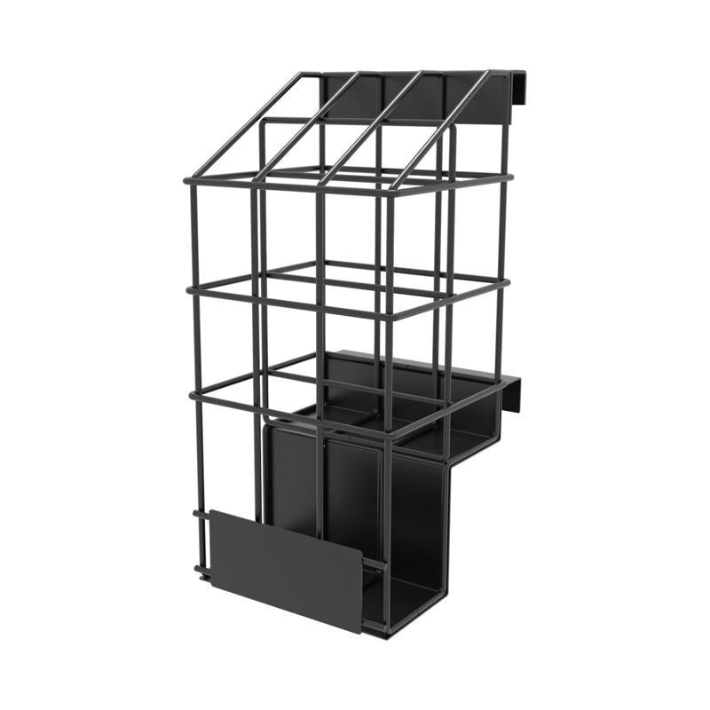 19 in. H X 9 in. W X 8 in. D Black Metal Lawn Mower Blade Holder Display