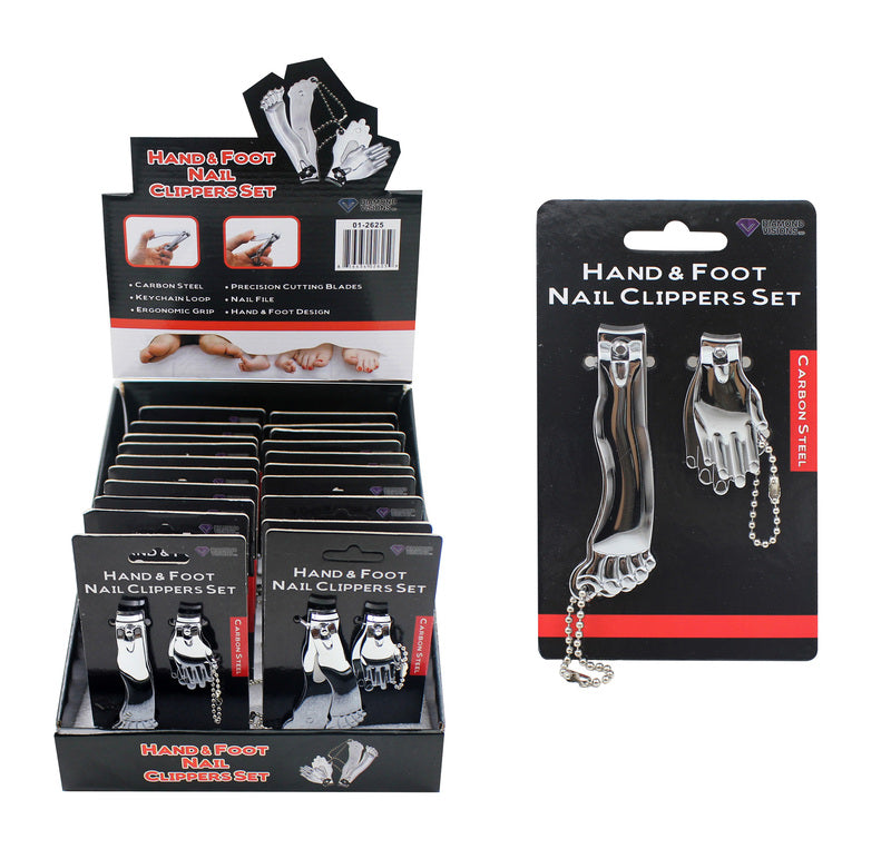 Diamond Visions Silver Hand and Foot Nail Clippers 2 pk