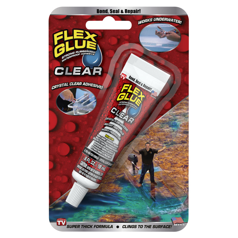 Flex Seal Family of Products Flex Glue MINI Clear Rubberized Waterproof Adhesive 0.6 oz
