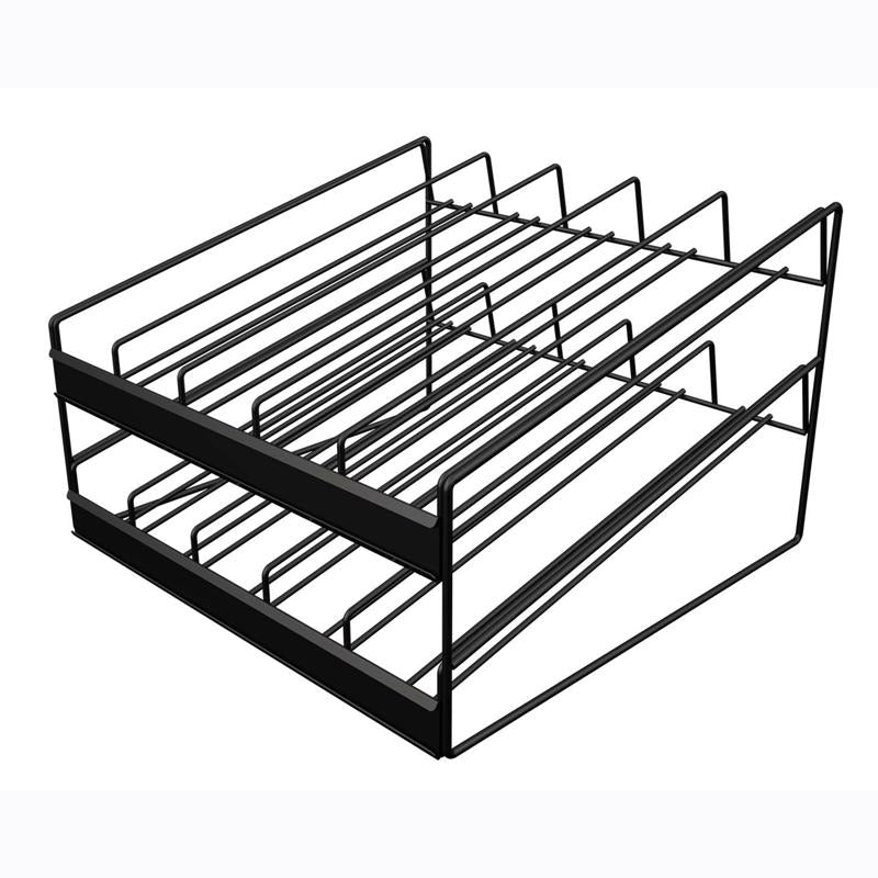 9 in. H X 14 in. W X 14 in. D Black Metal Wood Filler Display