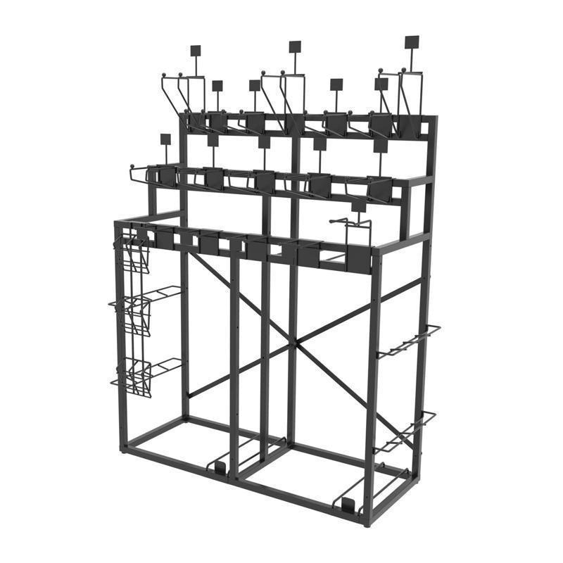 54 in. H X 44 in. W X 18 in. D Black Metal Striking Tool Display