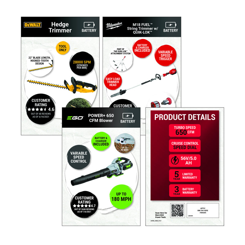 4 in. H X 6 in. W L&G/Outdoor Living POP Card 39 each