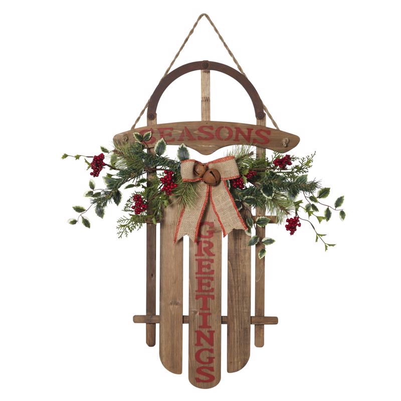 Gerson Multicolored Season's Greetings Hanging Decor 27 in.