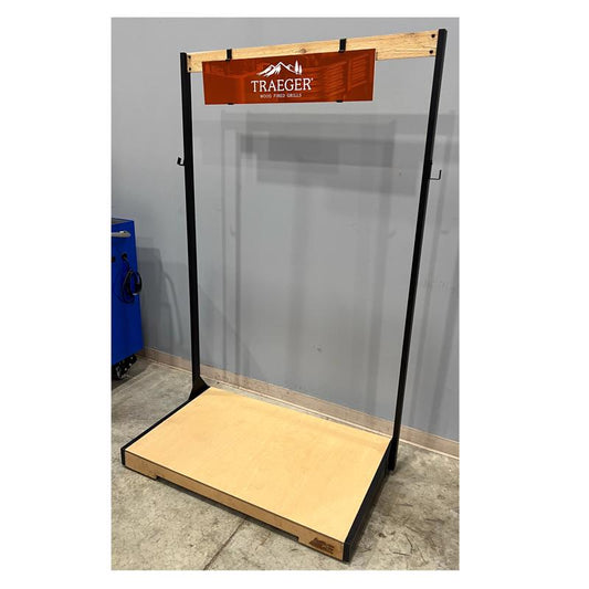 78 in. H X 52 in. W X 30 in. D Black Metal Feature Platform Frame Display