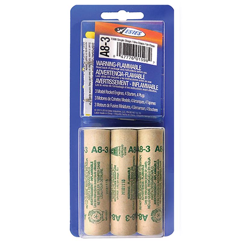 Estes Model Rocket Engines Brown 3 pc