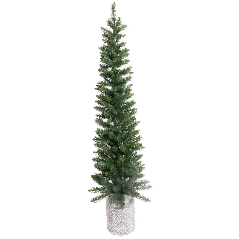 Celebrations 5 ft. Slim LED 100 ct Diamond Potted Color Changing Entrance Tree