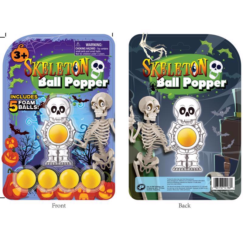 Master Toys Skeleton Ball Popper Toy White/Yellow 1 pc