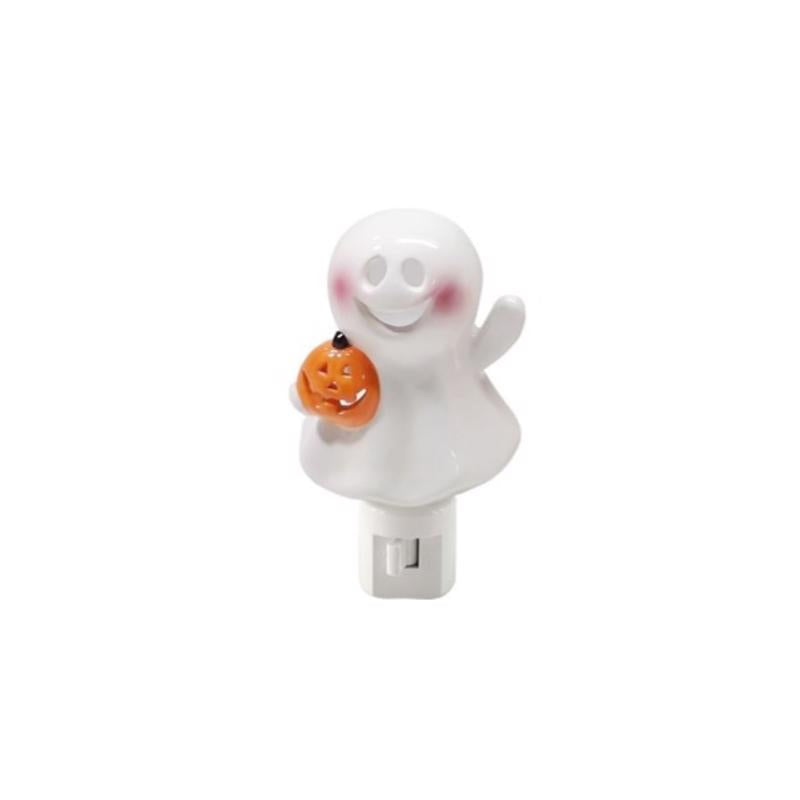Lin-Con Marketing Clear 1 ct 5.5 in. Incandescent Prelit Ghost with pumpkin Halloween Decor