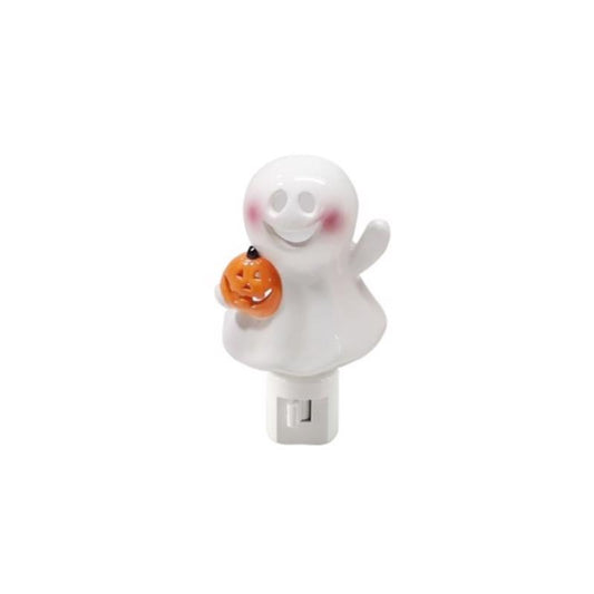 Lin-Con Marketing Clear 1 ct 5.5 in. Incandescent Prelit Ghost with pumpkin Halloween Decor