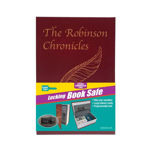 Lucky Line Combination Lock Burgundy Book Safe