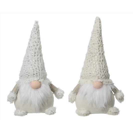 Decoris Gold/Silver Gnome  Table Decor 12 in.