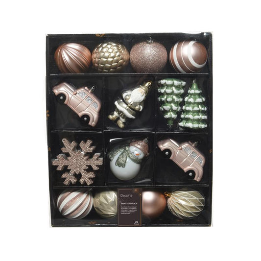 Decoris Pink Shatterproof Ornaments