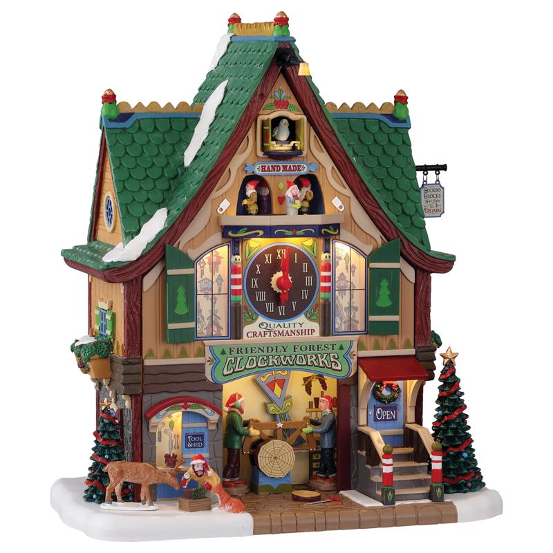 Lemax Multicolored Friendly Forest Clockworks Christmas Village