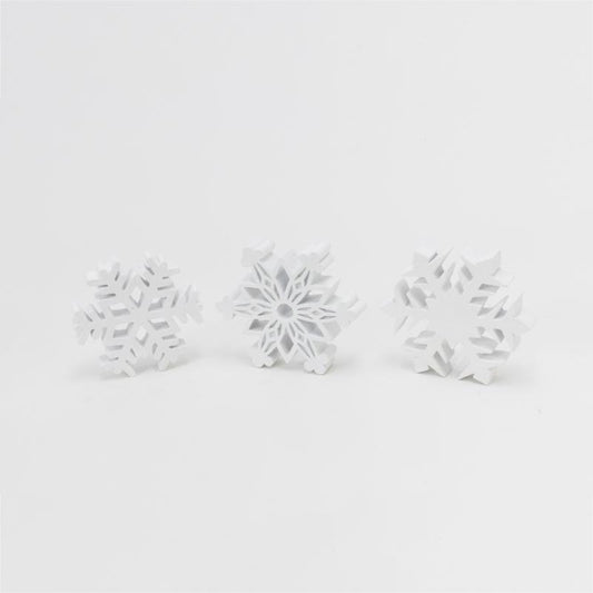 Gerson White Holiday Snowflakes Ornaments