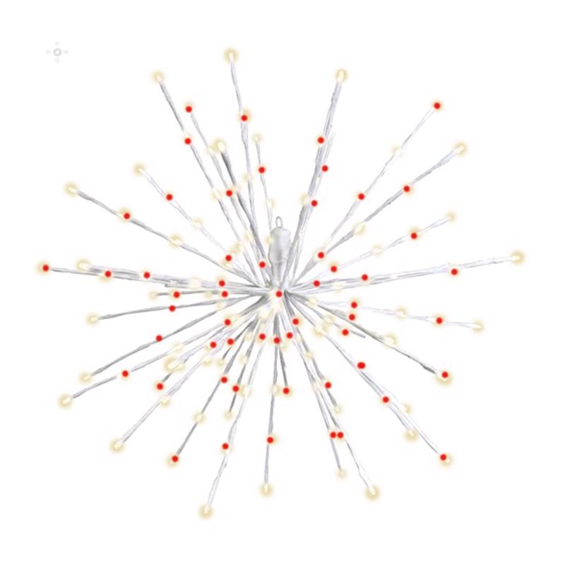 Celebrations LED Red/White Starlight Burst Deluxe 16 in. Hanging Decor