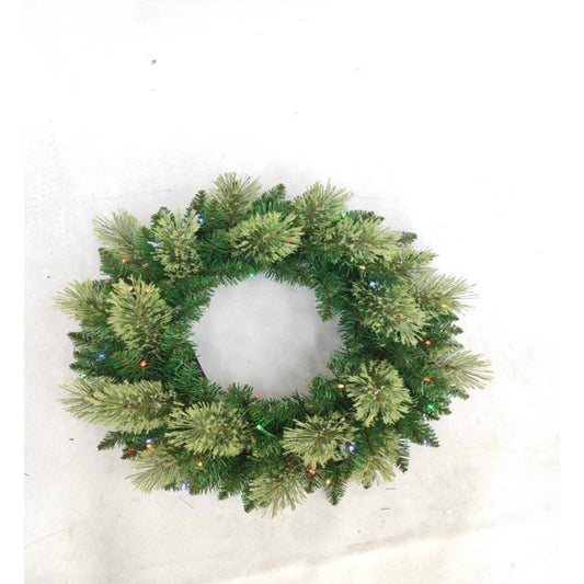 Celebrations LED Prelit Multicolored/Warm White Mixed Pine Wreath