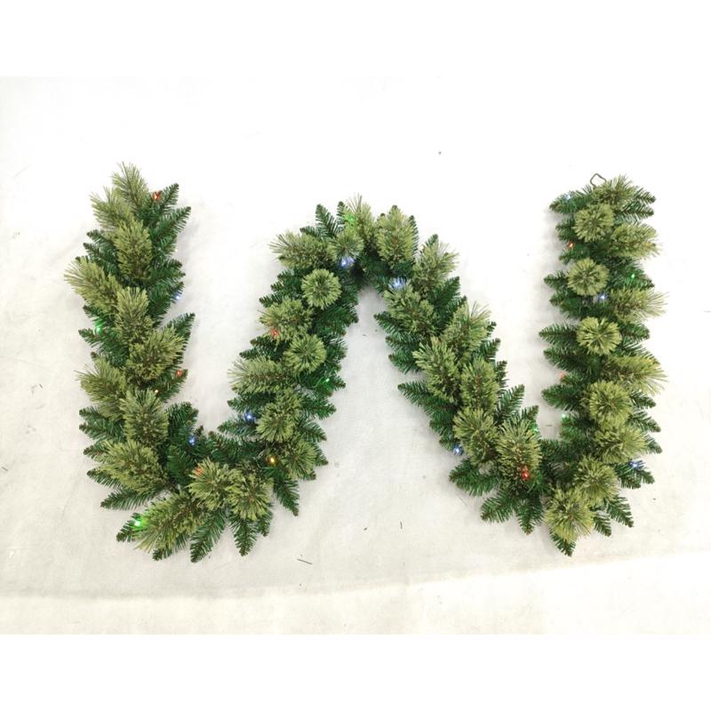 Celebrations 9 ft. L LED Prelit Multicolored Mixed Pine Garland