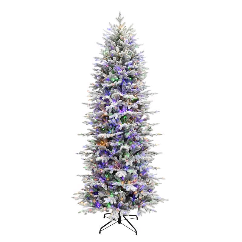 Holiday Bright Lights 7-1/2 ft. Slim LED 1250 ct Emerald Pine Color Changing Christmas Tree