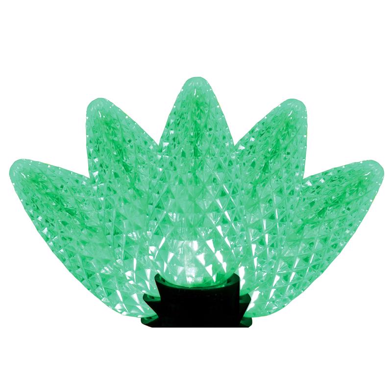 Holiday Bright Lights LED C9 Green 25 ct Christmas Light Bulbs