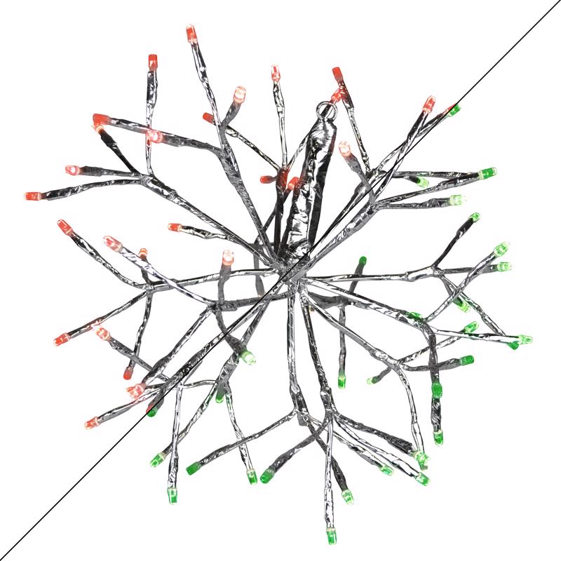 Celebrations LED Green/Red Shimmering Sphere 20 in. Hanging Decor