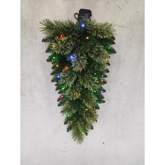 Celebrations LED Prelit Multicolored Mixed Pine Swag Teardrop Garland