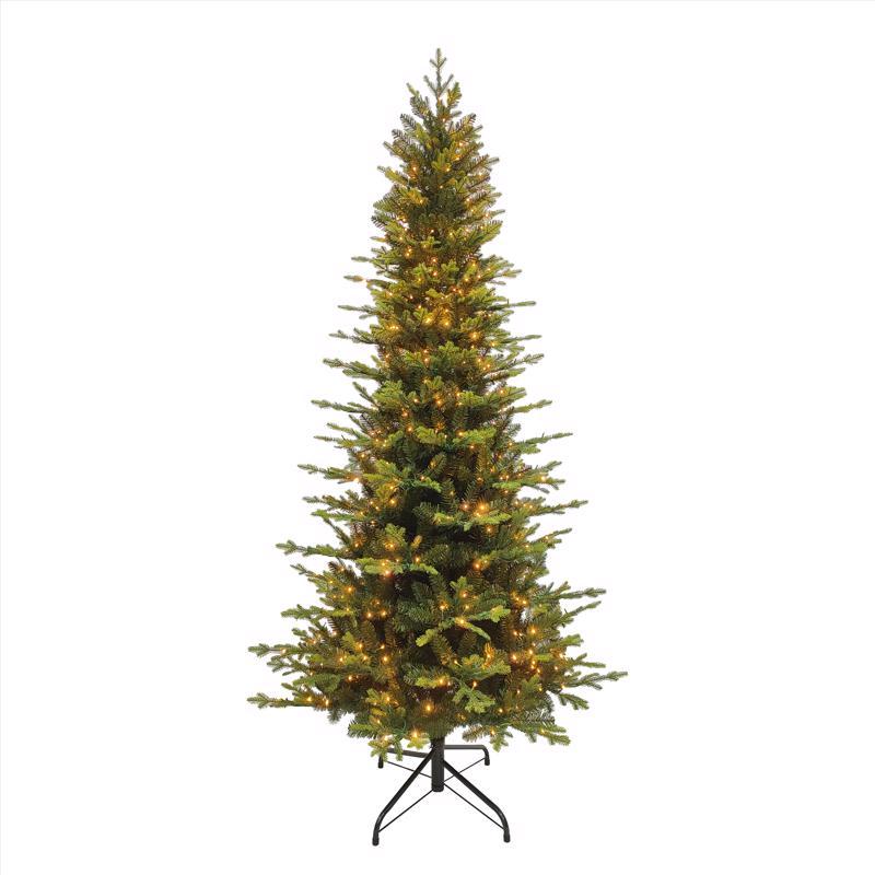 Holiday Bright Lights 1-2 Tree 7-1/2 ft. Slim LED 1582 ct Easton Spruce Cascading Color Changing Chr
