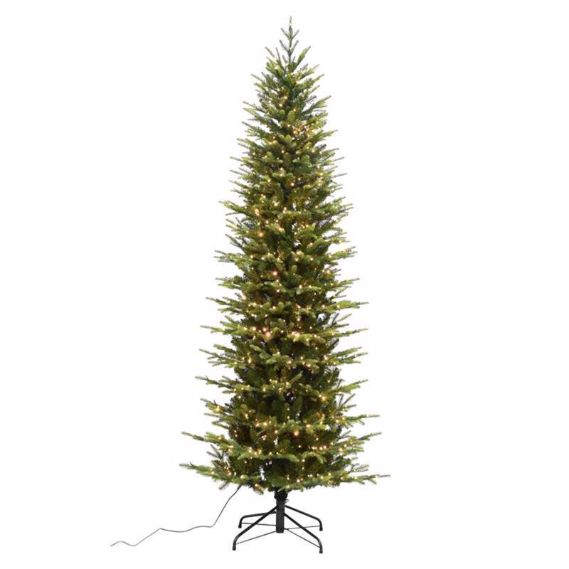 Holiday Bright Lights 1-2 Tree 7-1/2 ft. Pencil LED 900 ct Emerald Pine Sparkle Color Changing Chris