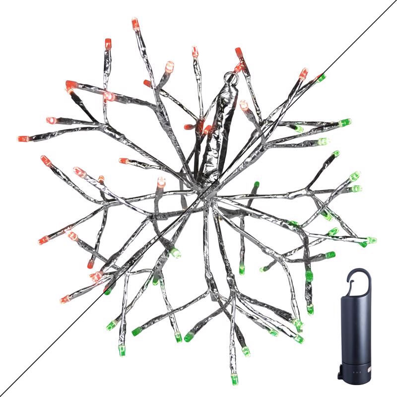 Celebrations LED Green/Red Cordless Shimmering Sphere 12 in. Hanging Decor
