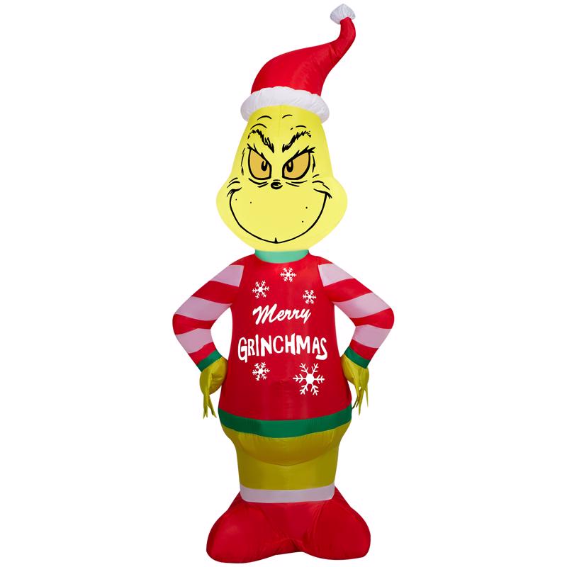 Dr. Seuss Airblown Grinch Ugly Sweater 4 ft. Inflatable