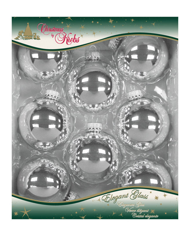 Christmas by Krebs Bright Silver Ball Ornament