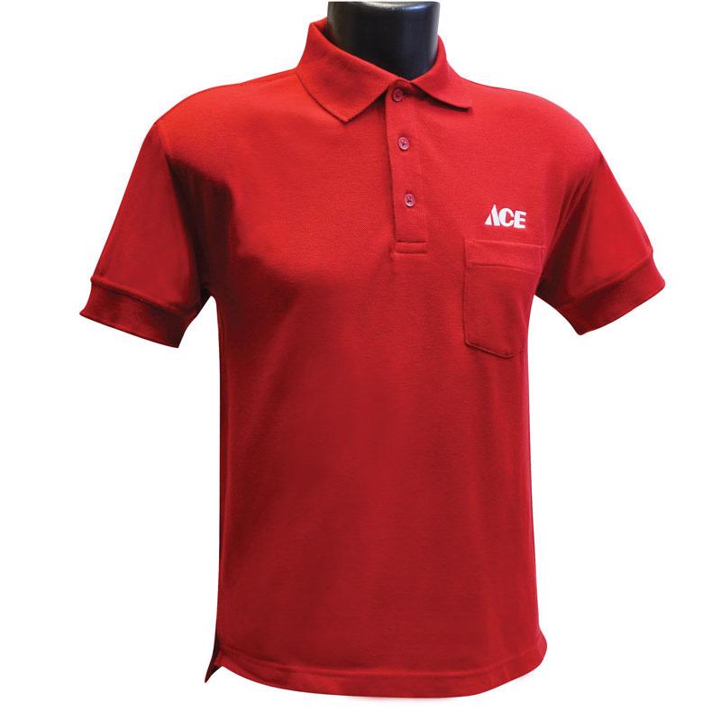 Artcraft XL Short Sleeve Men's Collared Red Polo Shirt