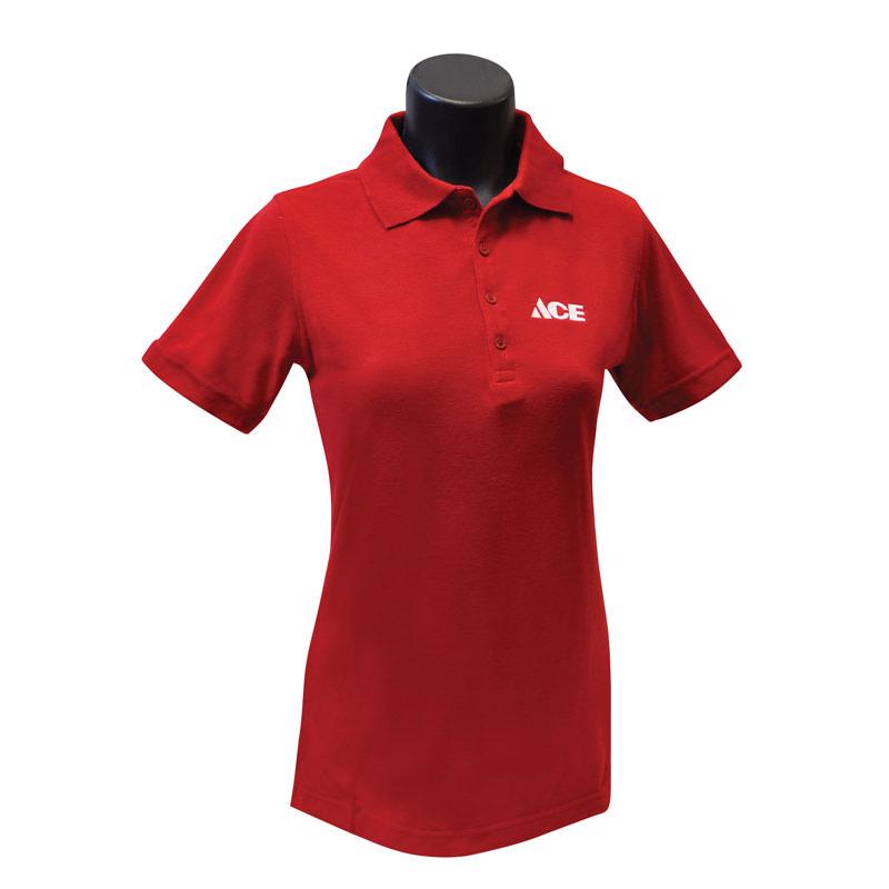 Artcraft L Short Sleeve Women's Collared Red Polo Shirt