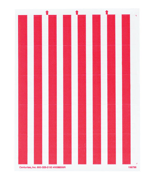 Laser Printer Adhesive Backed Red Bin Tag Labels - Sheet