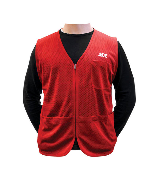 Artcraft M Sizes Unisex Sleeveless V-Neck Red Mesh Vest