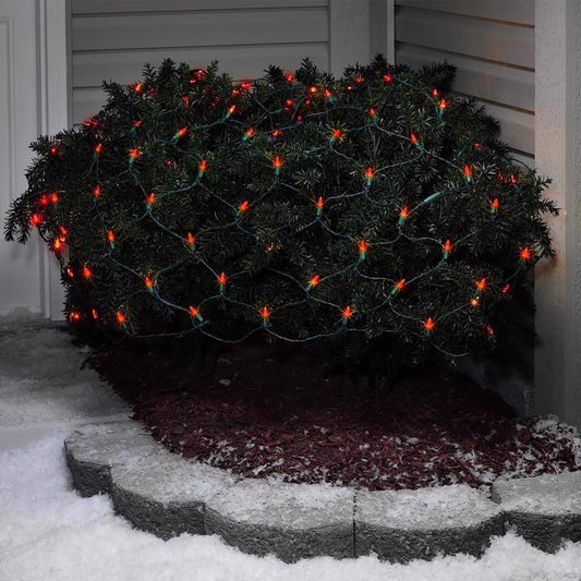 Celebrations Blue LED Mini Red 100 ct Net Christmas Lights 24 ft.